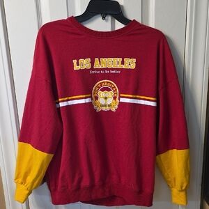 SHEIN Red and Yellow Los Angeles Sweatshirt